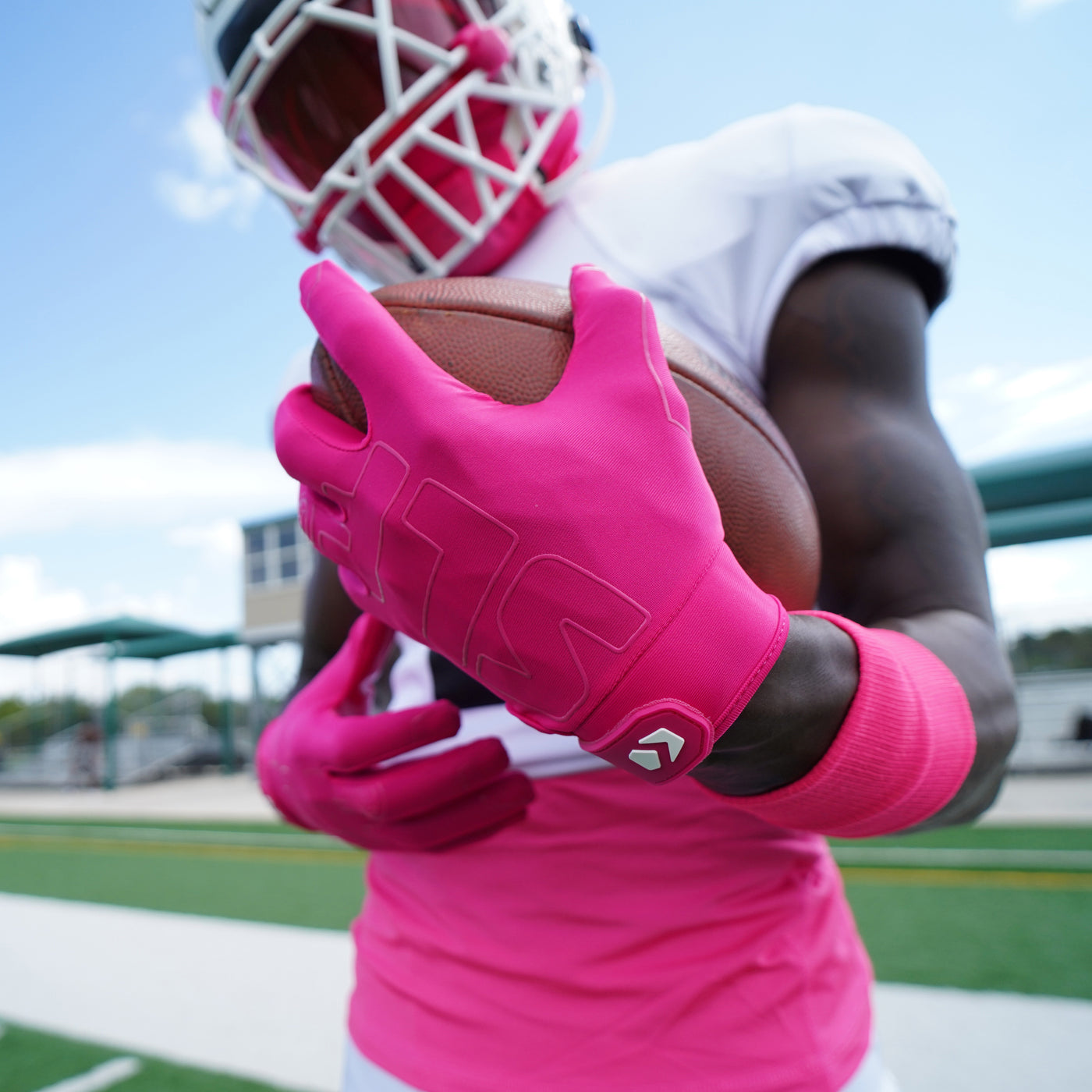 Hue Pink Sticky Football Receiver Gloves