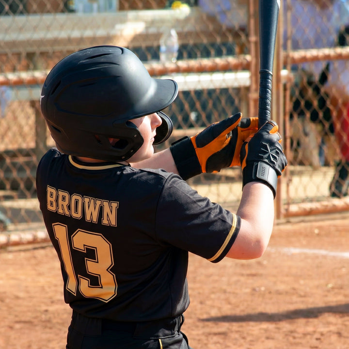 Black Kids Baseball Batting Gloves