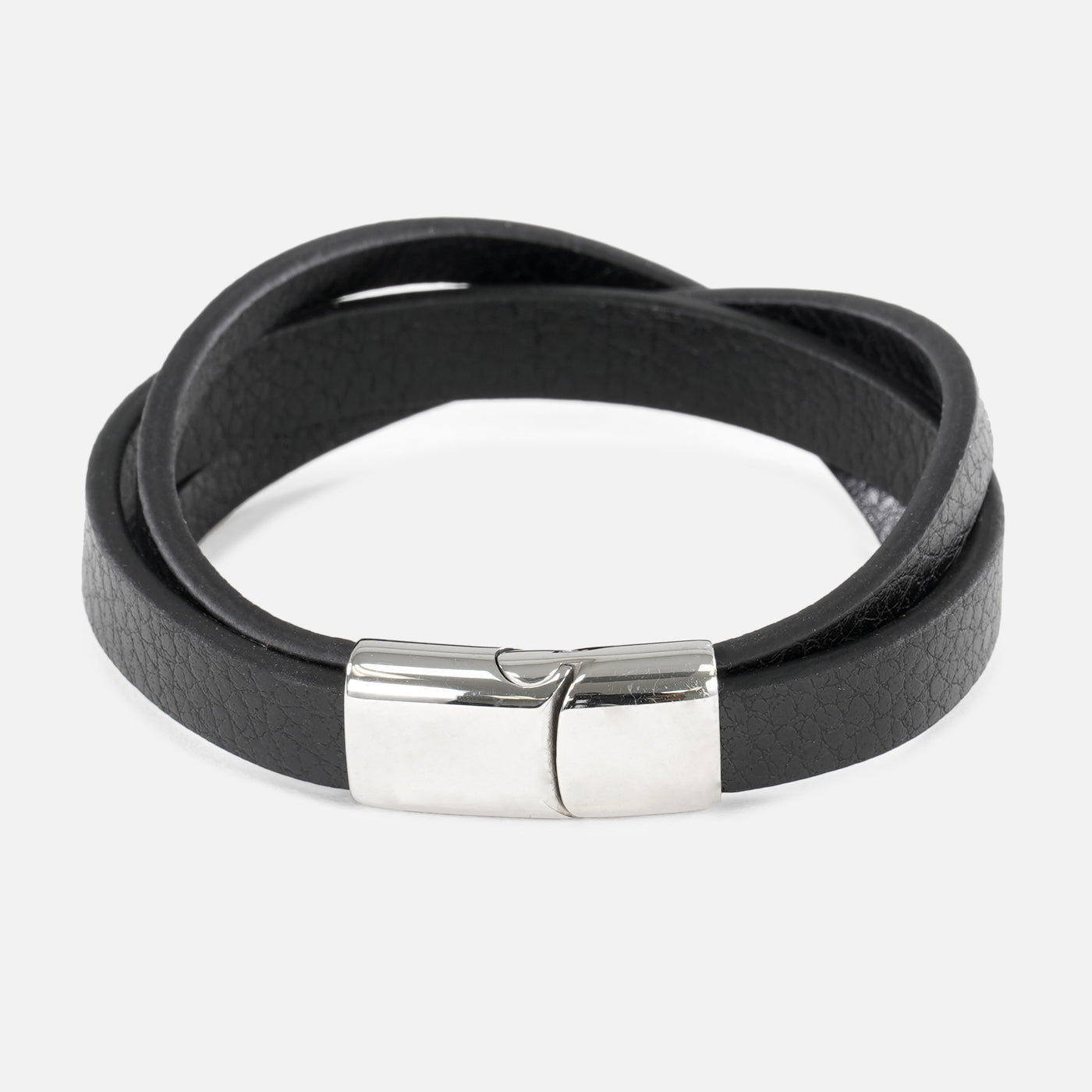 Black Leather 3 in 1 Bracelet