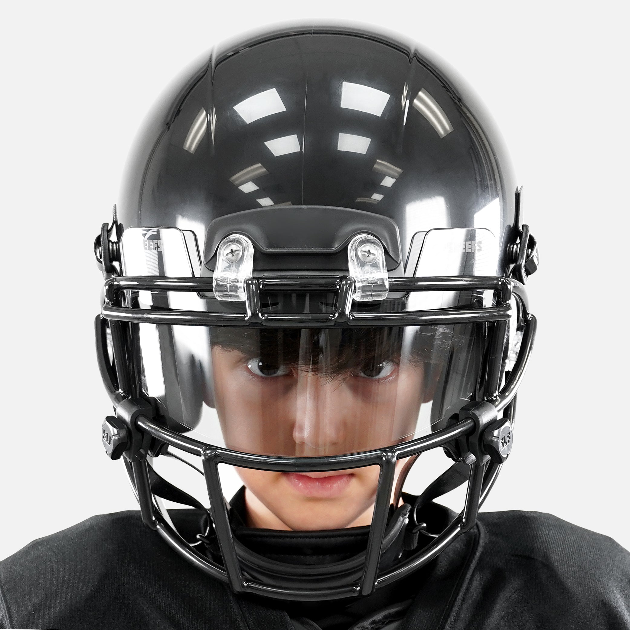 Black Shadow Clear Helmet Eye-Shield Color Tinted Visor for Kids – SLEEFS