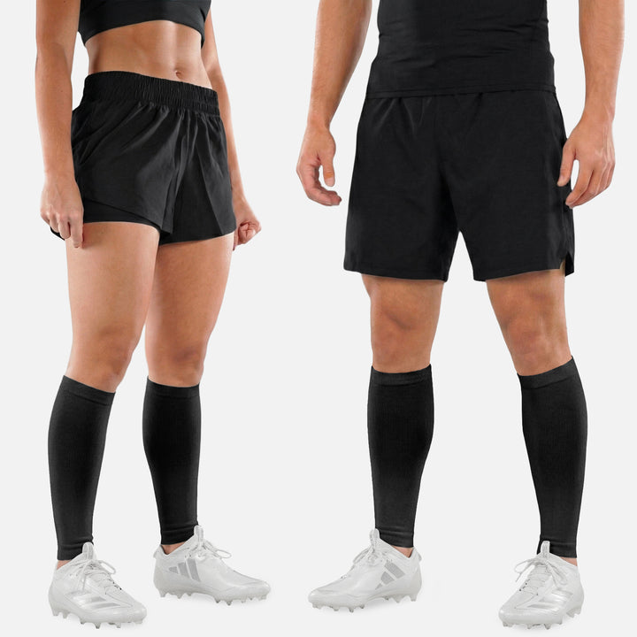 Black Knitted Compression Calf Sleeves