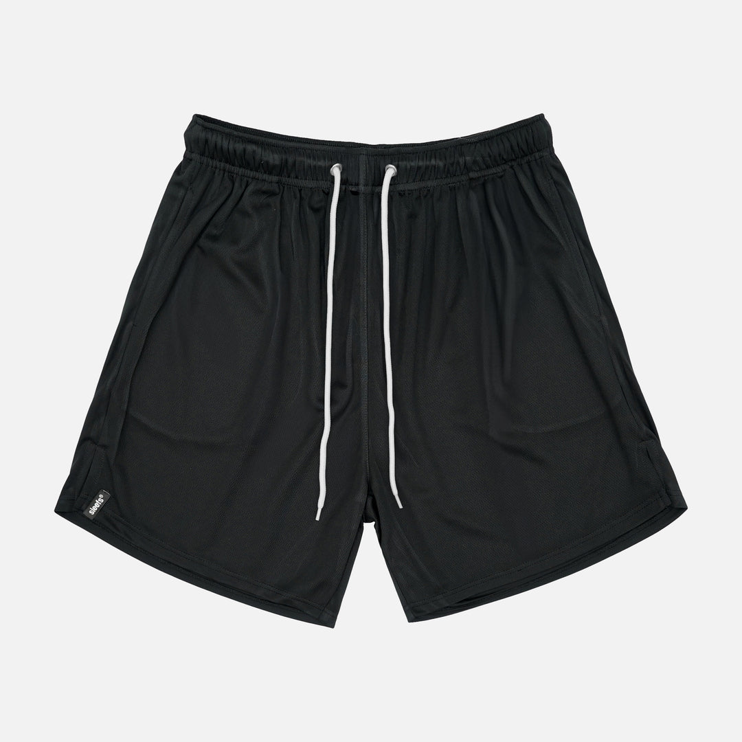 Black Relaxed Shorts - 8"