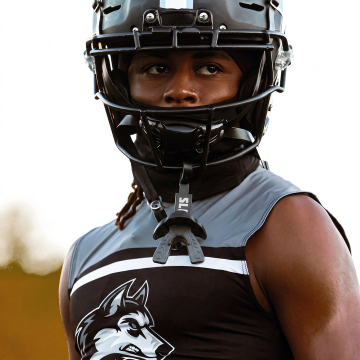 Black X Football Mouthguard with Logo