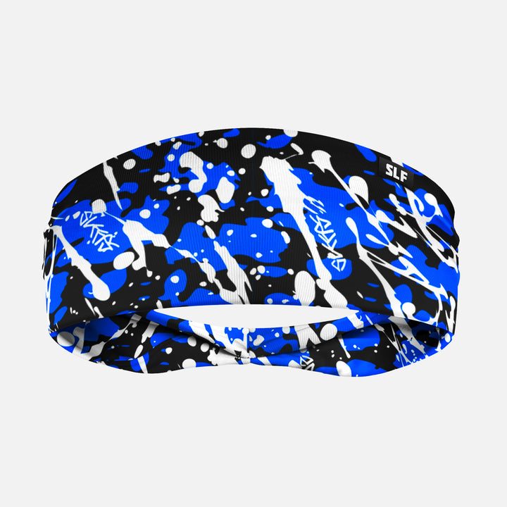 Blue Camo White Splatter Headband