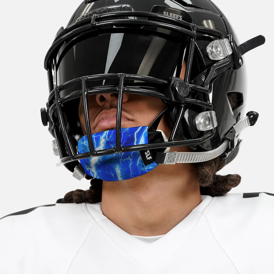 Blue Lightning Chin Strap Cover