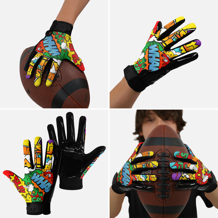 Boom Sticky Kids Football Receiver Gloves