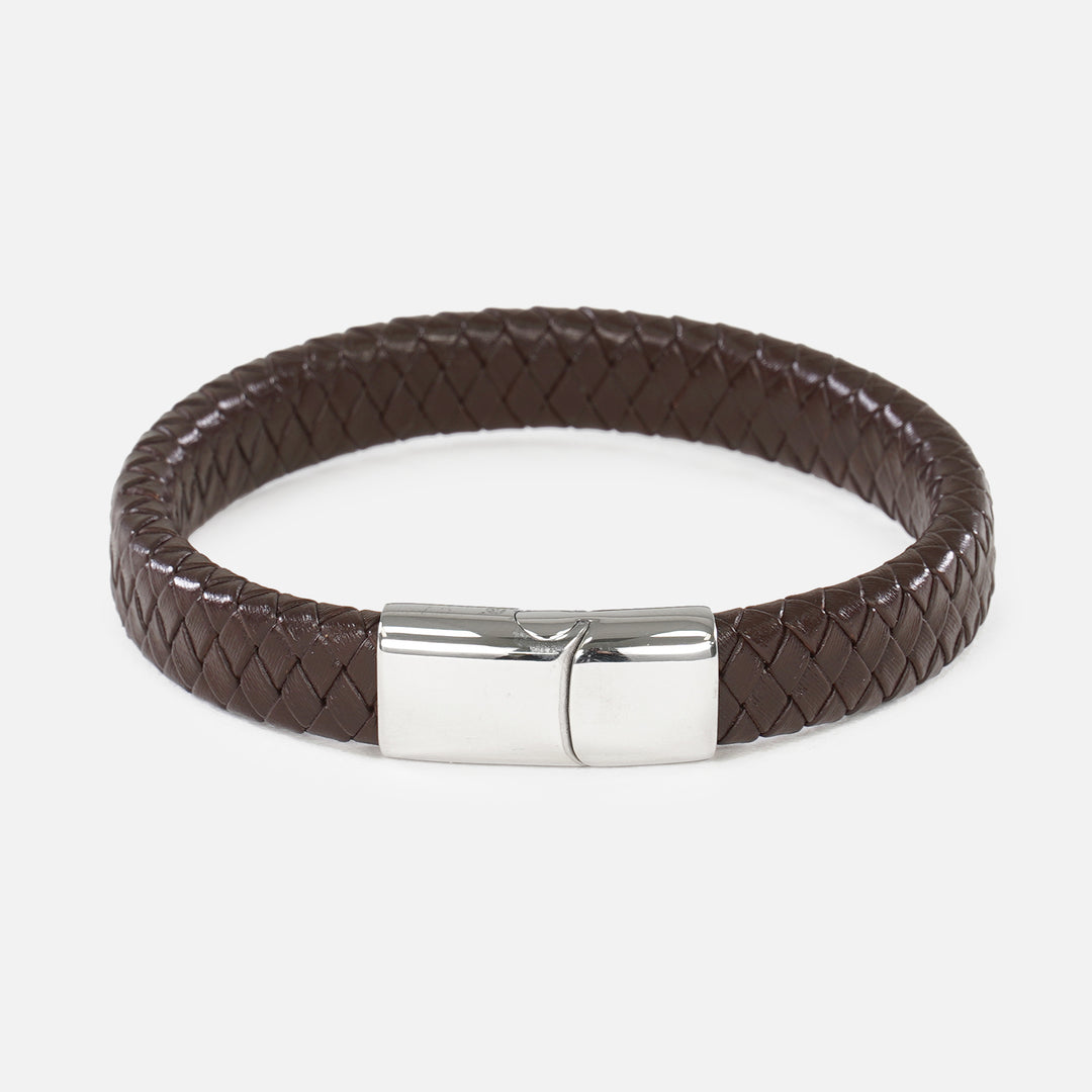 Braided Brown Leather Bracelet