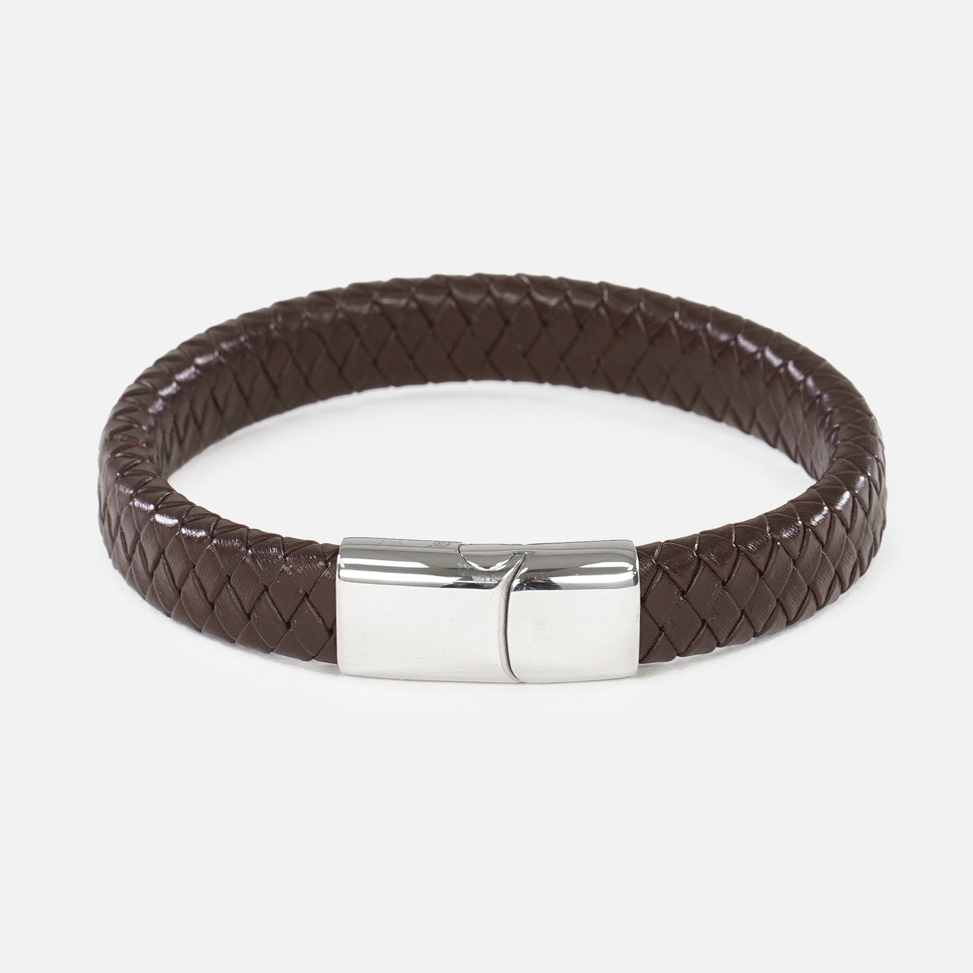 Braided Brown Leather Bracelet