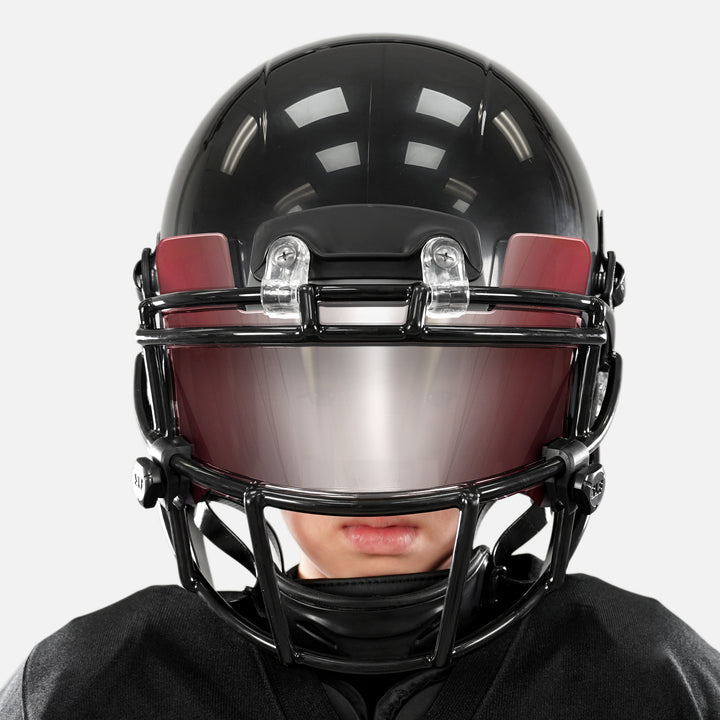 Carmine Red Machine Silver Helmet Eye-Shield Visor for Kids