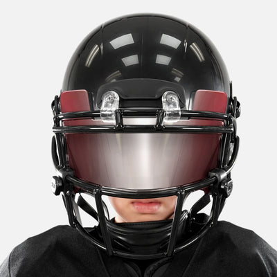 Carmine Red Machine Silver Helmet Eye-Shield Visor for Kids
