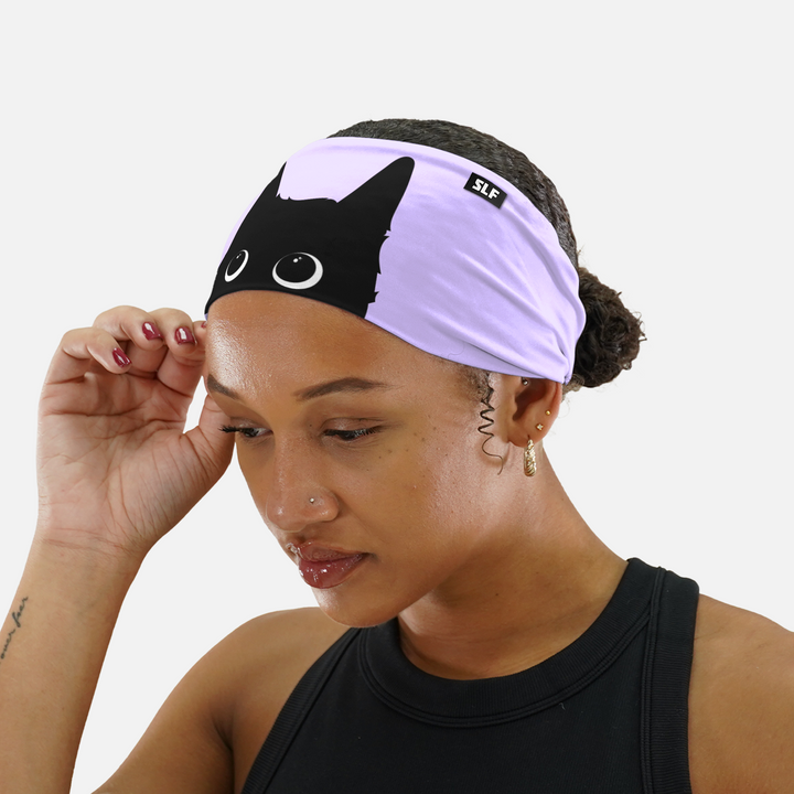 Cat Peeking Light Purple Headband