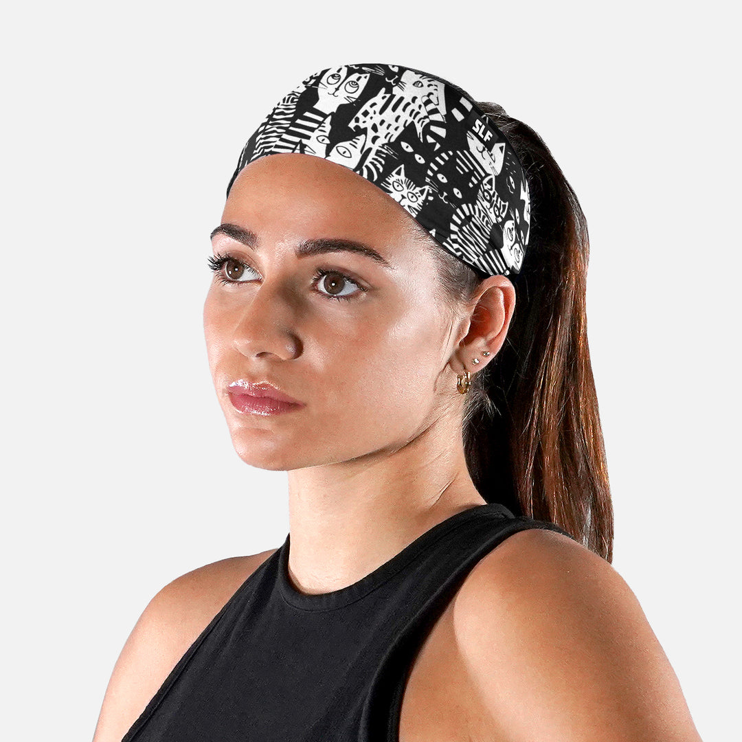 Charming Kittens Black Headband