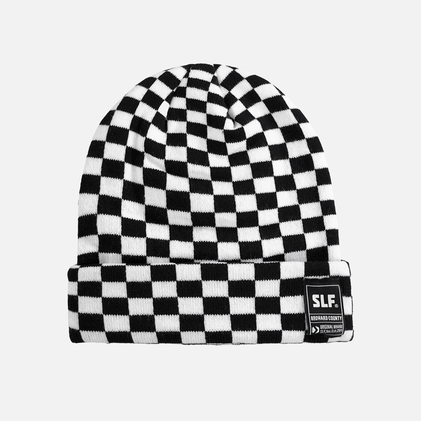 Checkered Black White Beanie