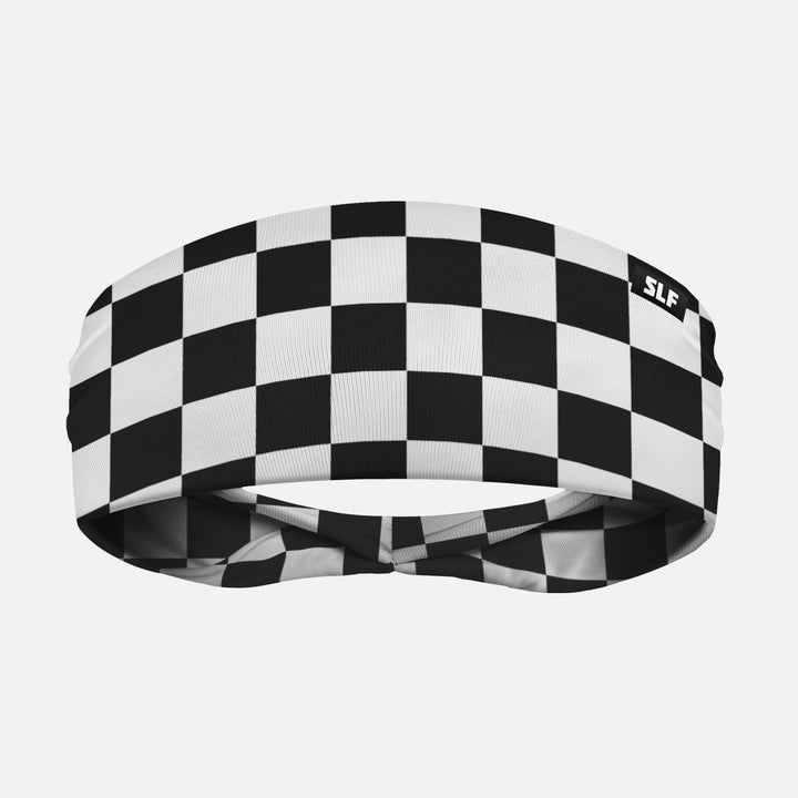 Checkered Black White Headband