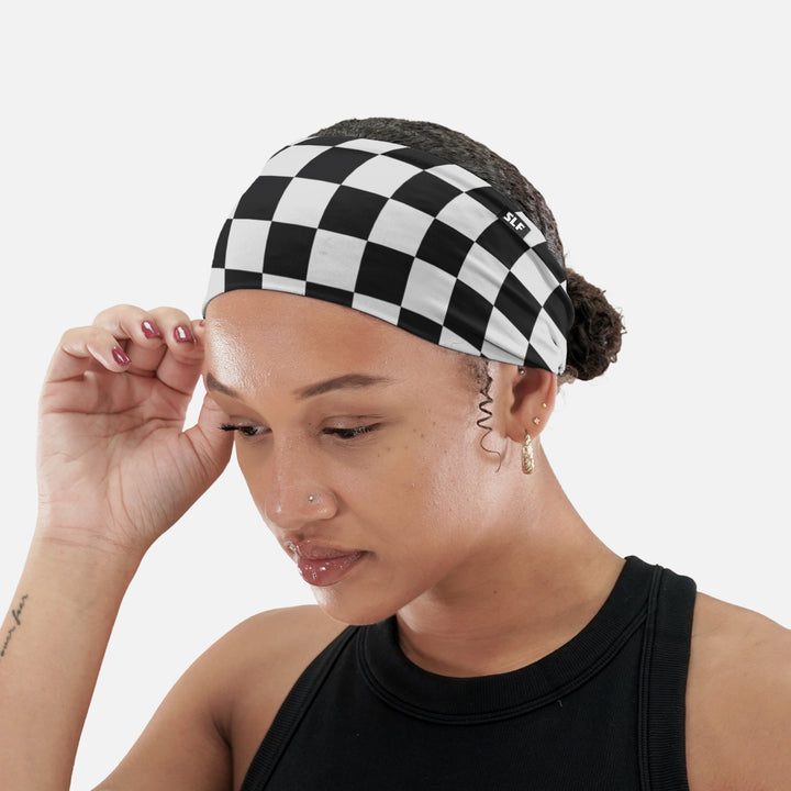 Checkered Black White Headband