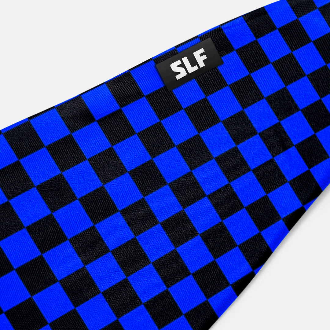 Checkered Blue Black Headband