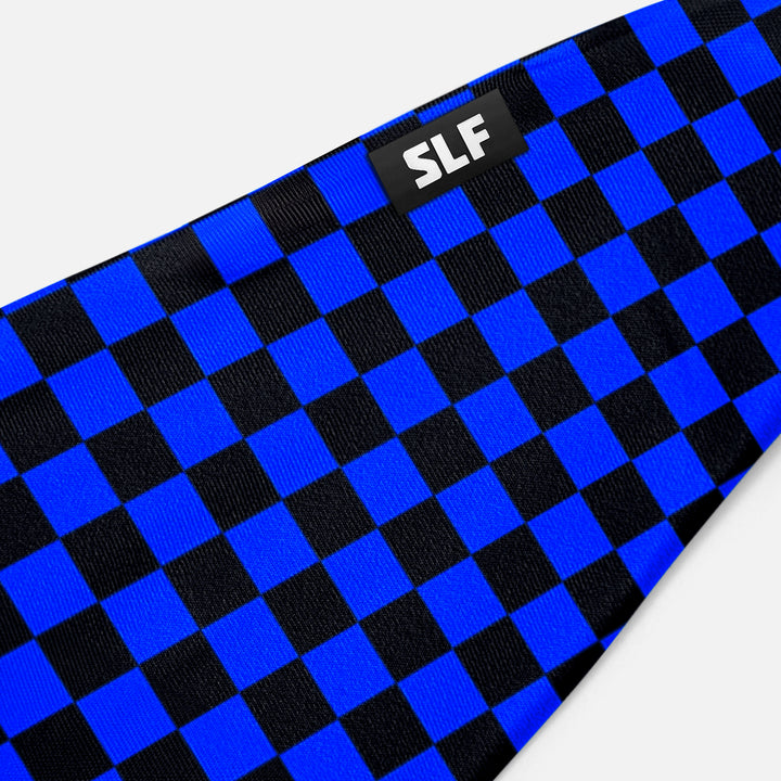 Checkered Blue Black Headband