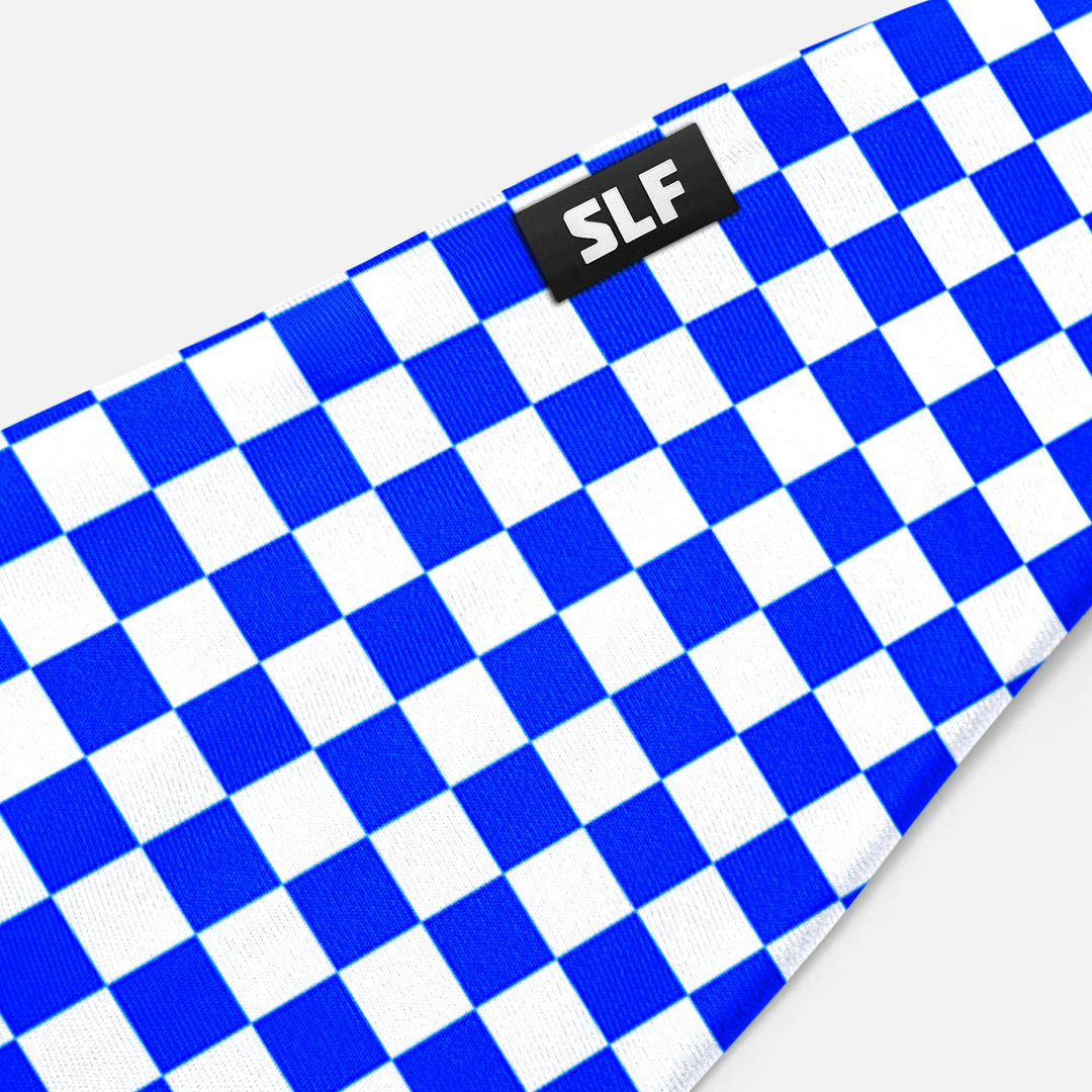 Checkered Blue White Headband