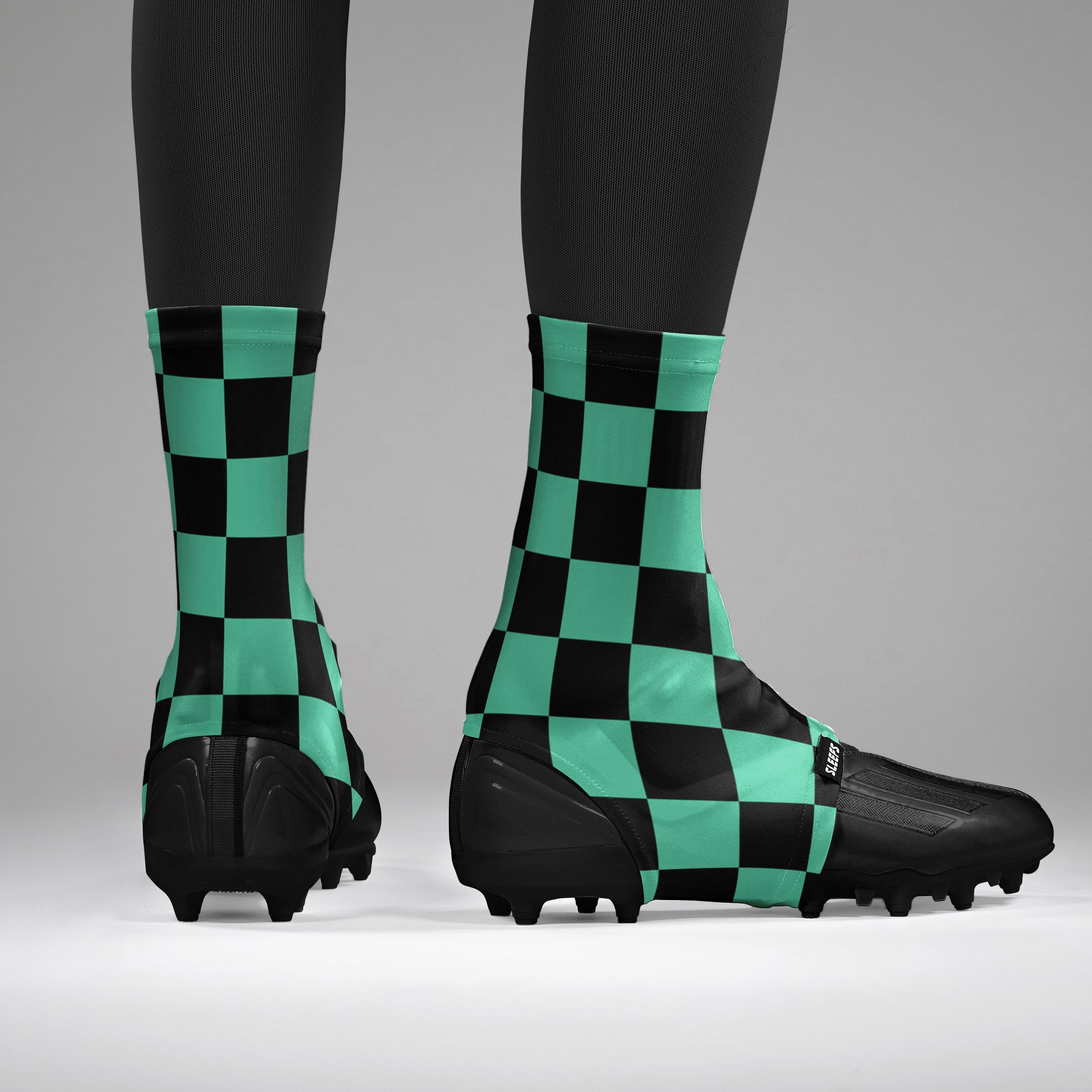 Cleat Wraps Checkered Teal Black Spats / Cleat Covers – SLEEFS