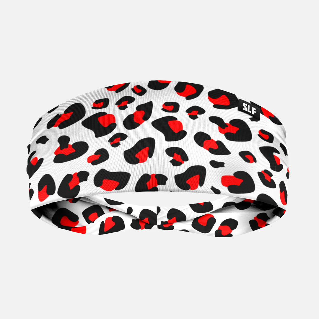 Cheetah White Red Headband