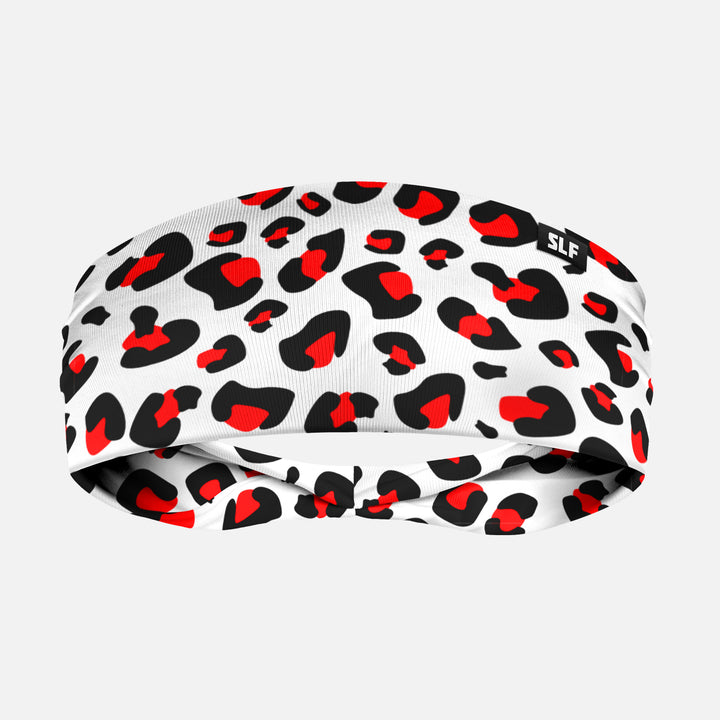 Cheetah White Red Headband
