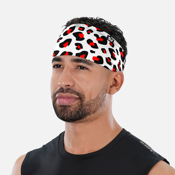 Cheetah White Red Headband