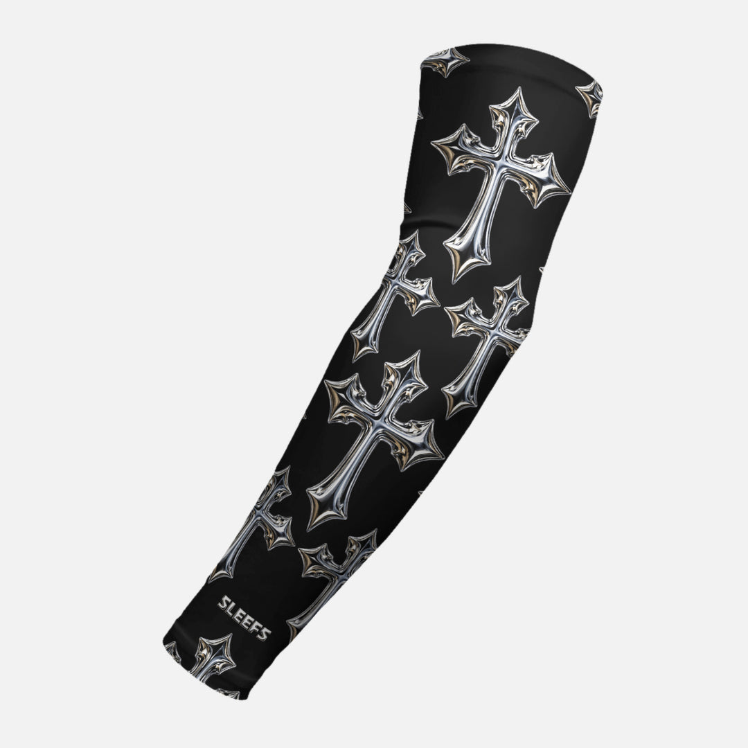 Chrome Cross Pattern Arm Sleeve