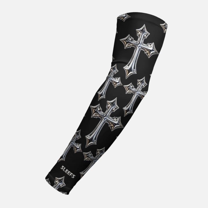 Chrome Cross Pattern Arm Sleeve