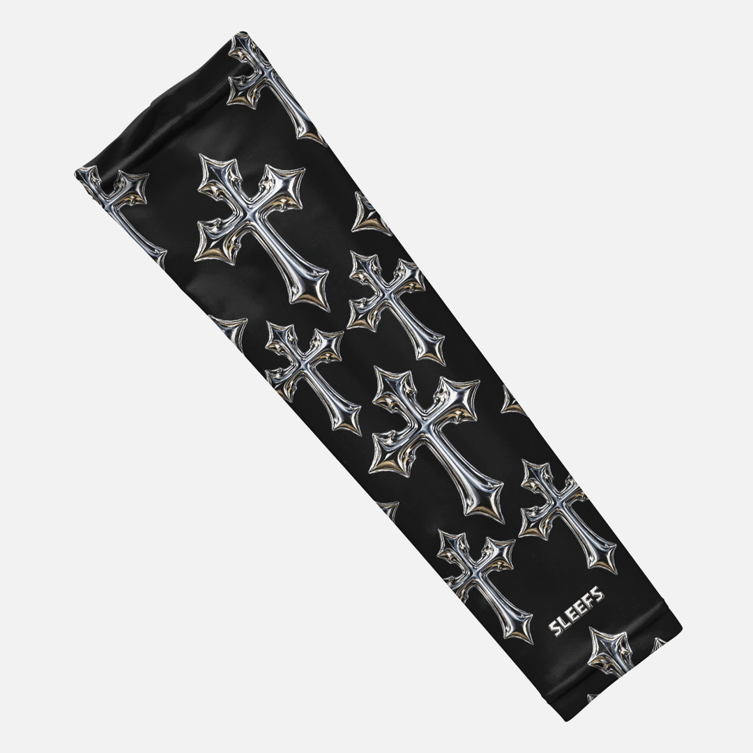 Chrome Cross Pattern Arm Sleeve