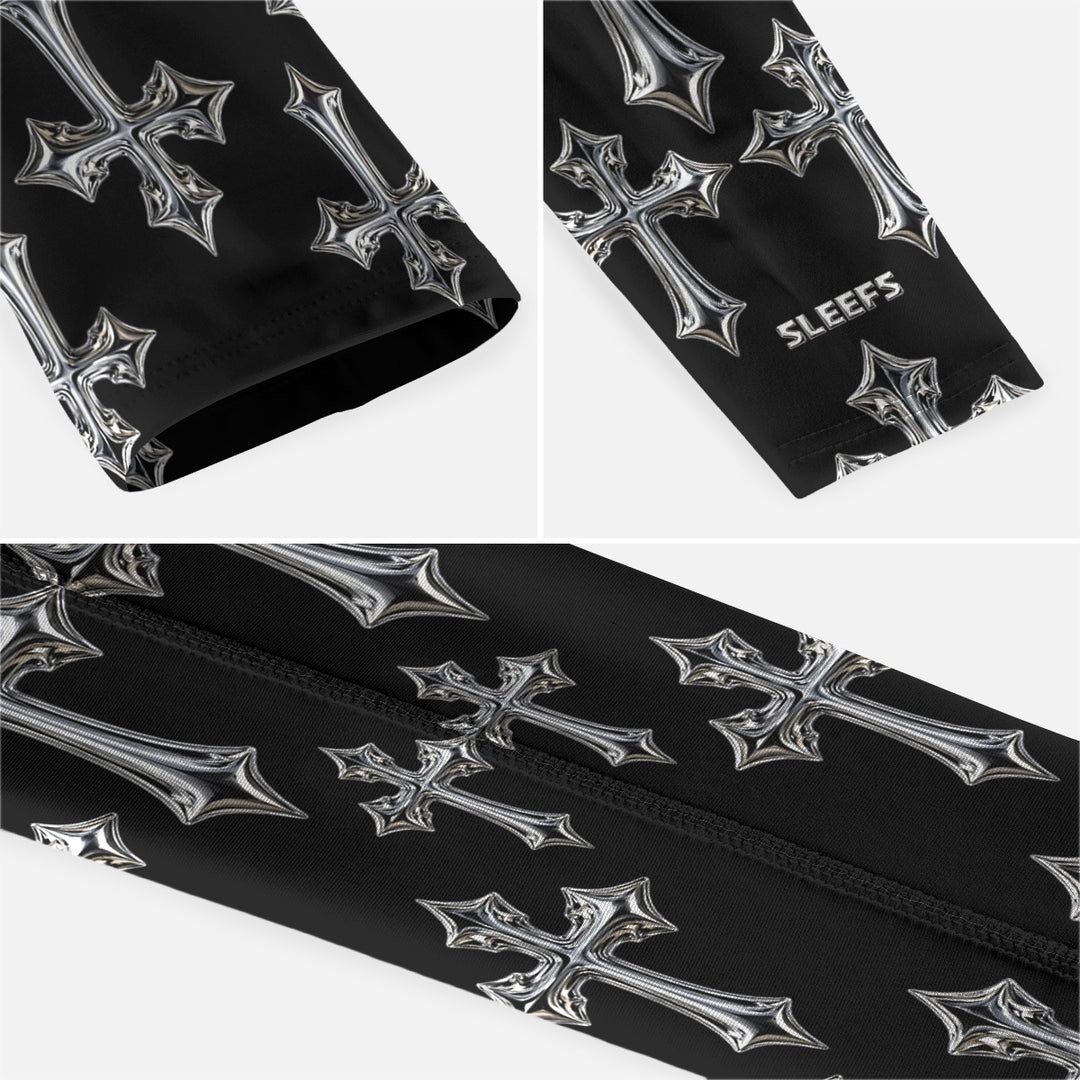 Chrome Cross Pattern Kids Arm Sleeve