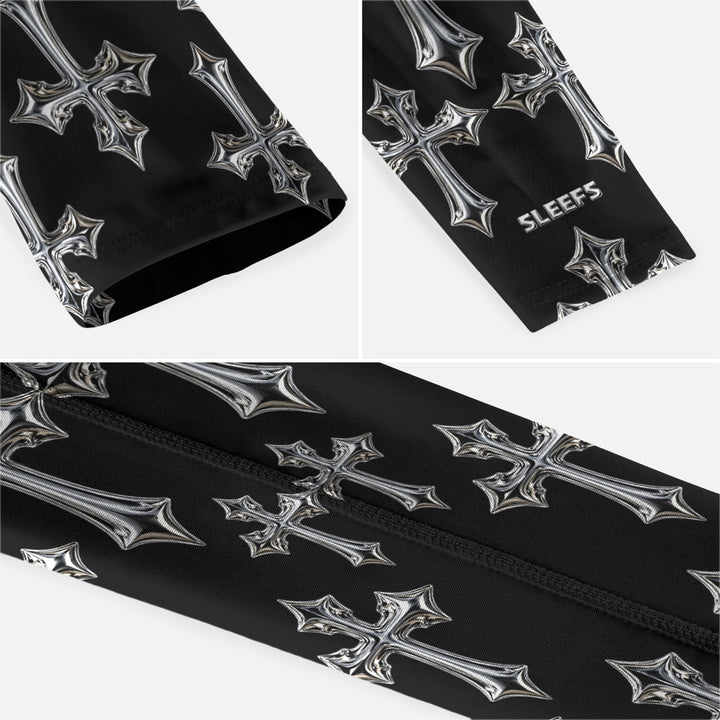 Chrome Cross Pattern Kids Arm Sleeve