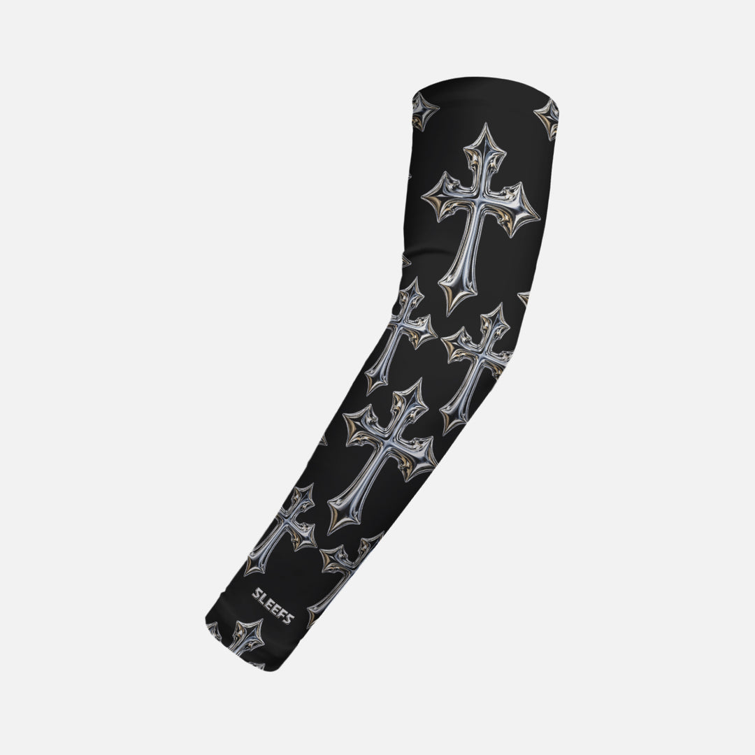 Chrome Cross Pattern Kids Arm Sleeve