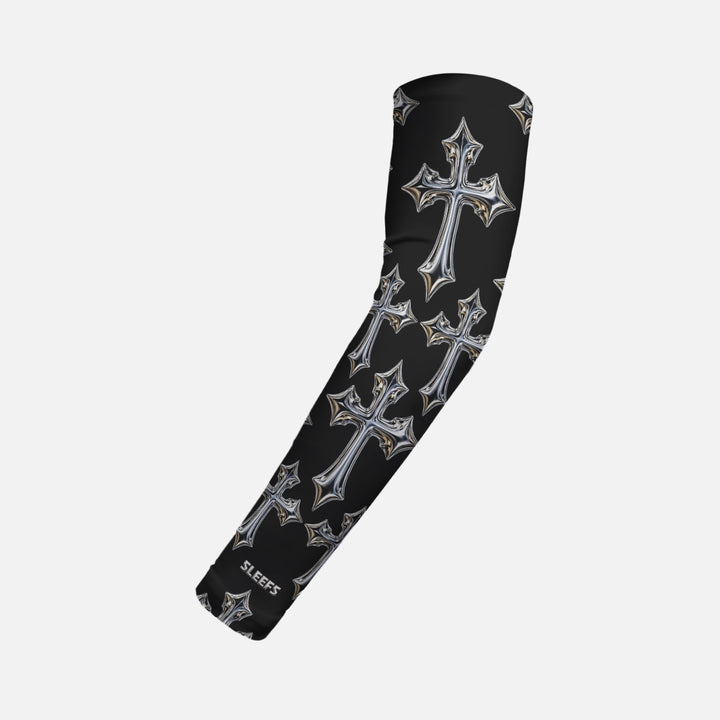 Chrome Cross Pattern Kids Arm Sleeve