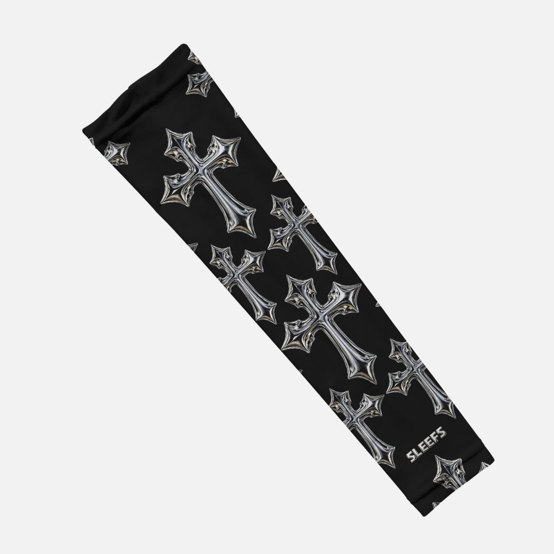 Chrome Cross Pattern Kids Arm Sleeve