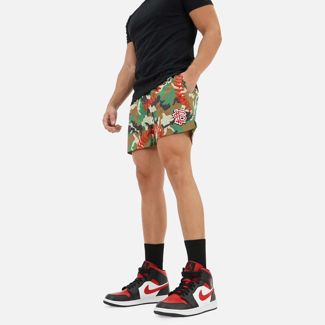 Classic Camo Baseball Lace Shorts - 5"