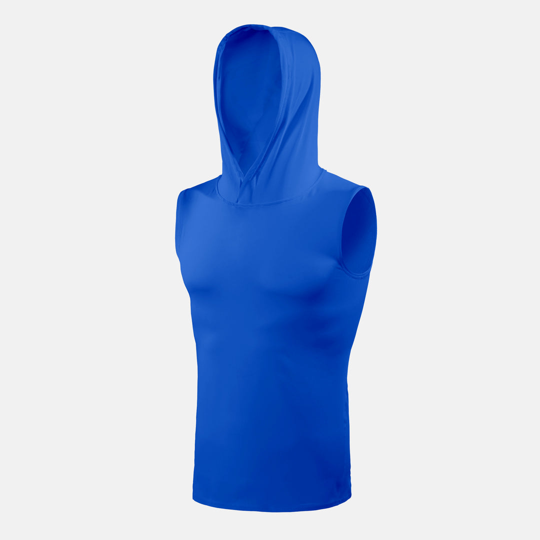 Cobalt Blue Sleeveless Compression Hoodie