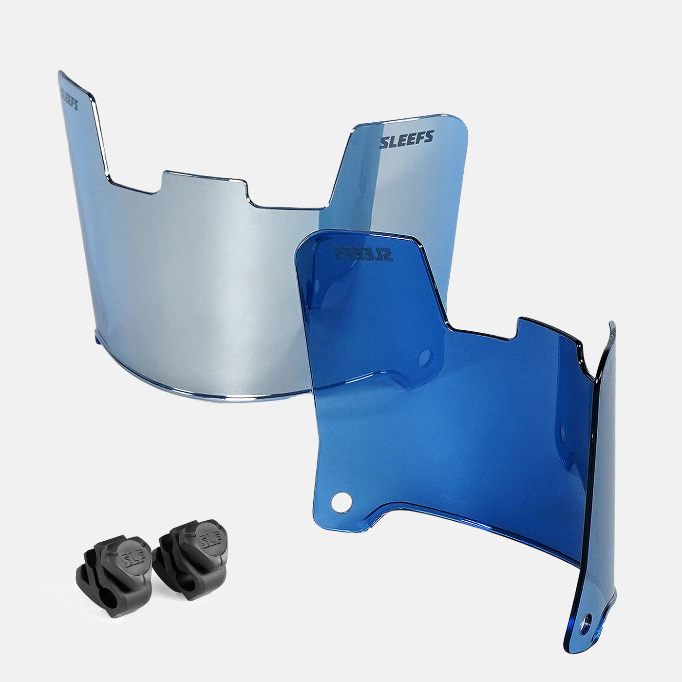 Cobalt Blue Silver Machine Helmet Eye-Shield Visor