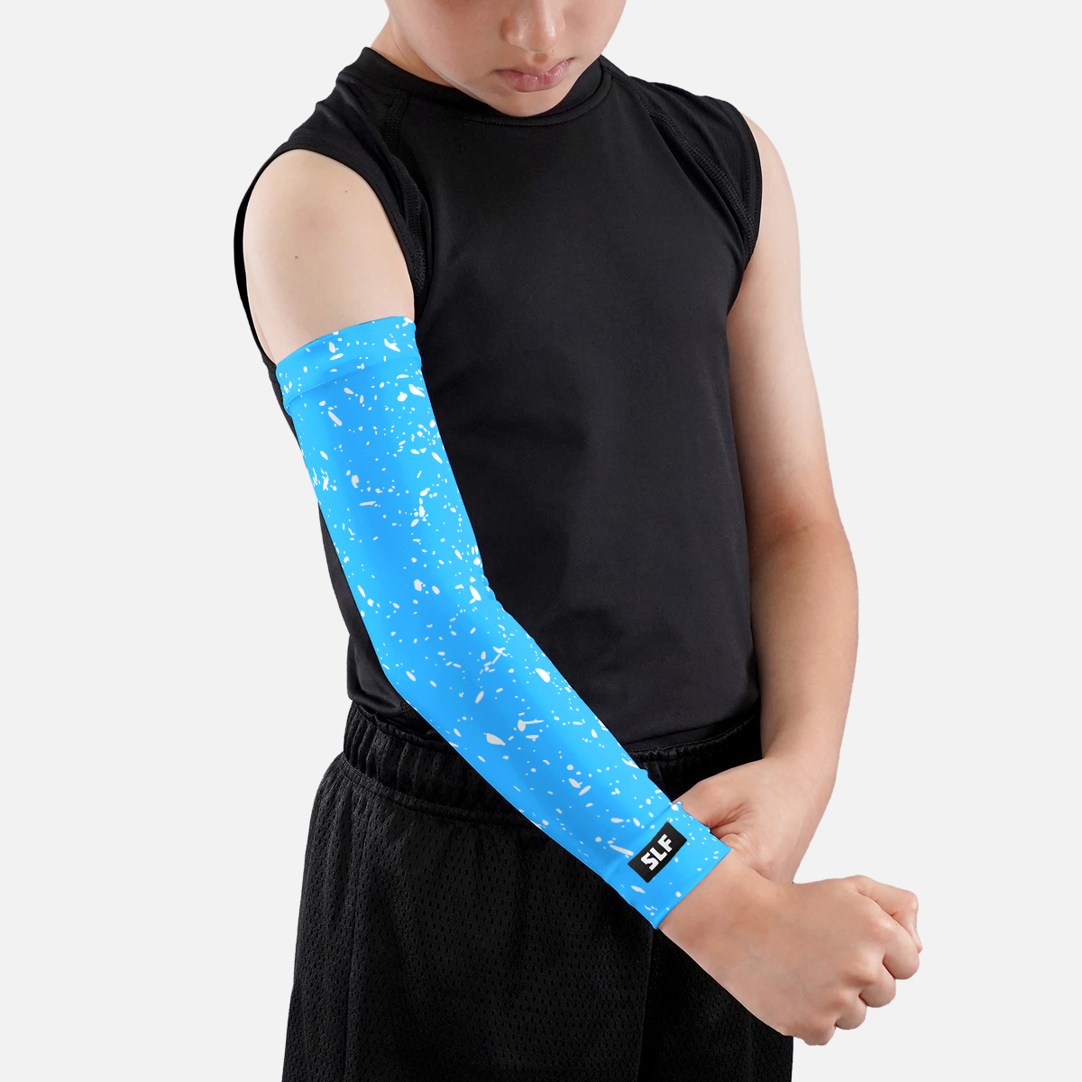 Concrete Hue Sky Blue Kids Arm Sleeve