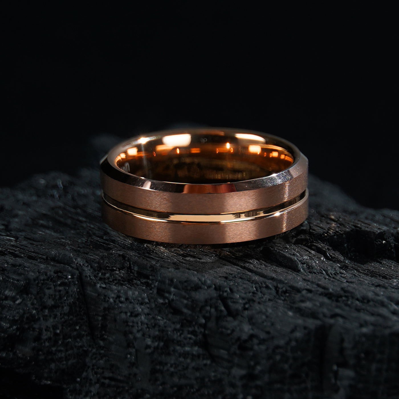 Copper Brushed Tungsten Ring