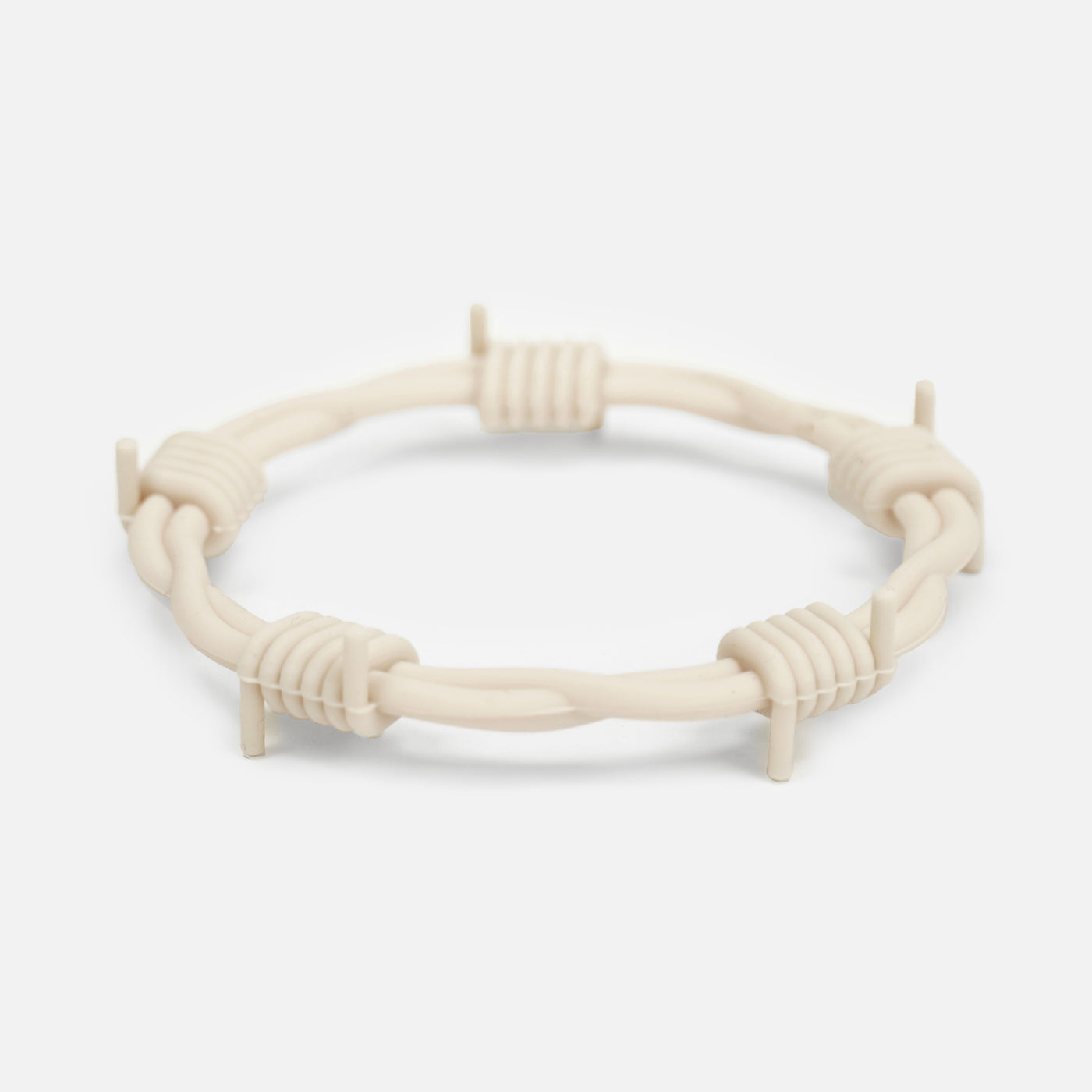 Cream Barbed Wire Silicone Wristband
