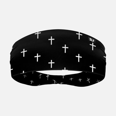 Cross Pattern Black White Headband