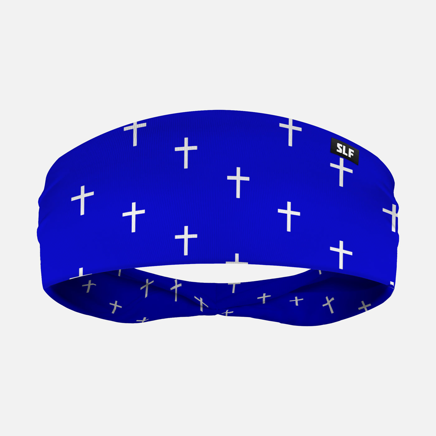 Cross Pattern Blue White Headband