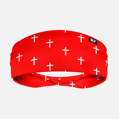 Cross Pattern Red White Headband