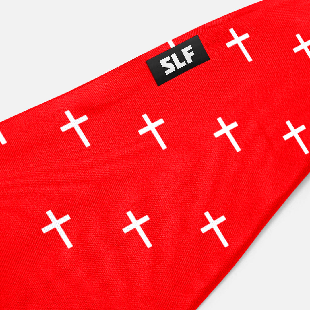 Cross Pattern Red White Headband