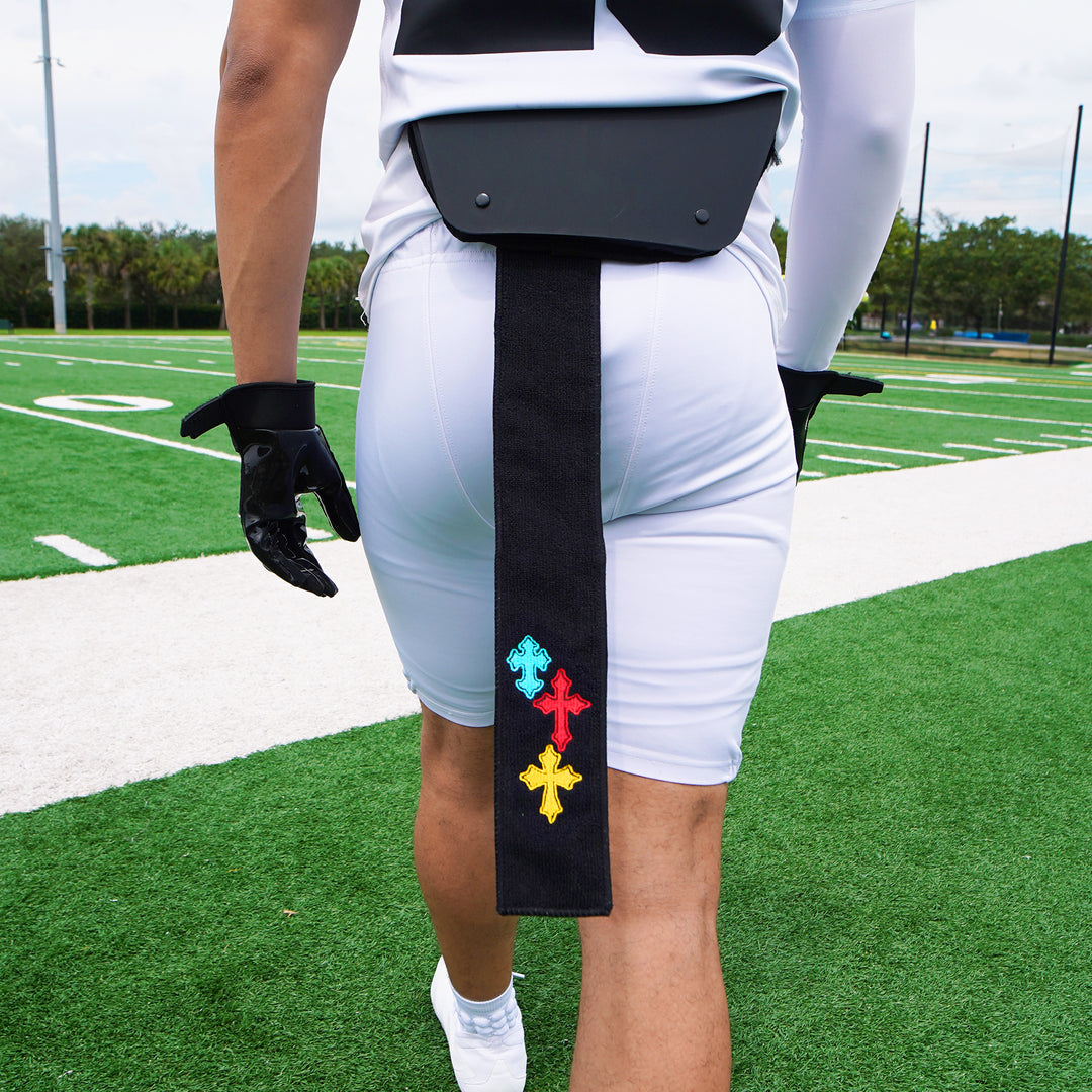 Crosses Chroma Black Thin Football Towel