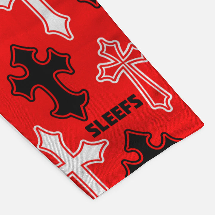 Crosses Chroma Pattern Red Arm Sleeve