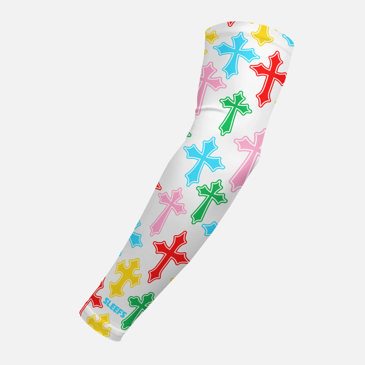 Crosses Chroma Pattern White Arm Sleeve