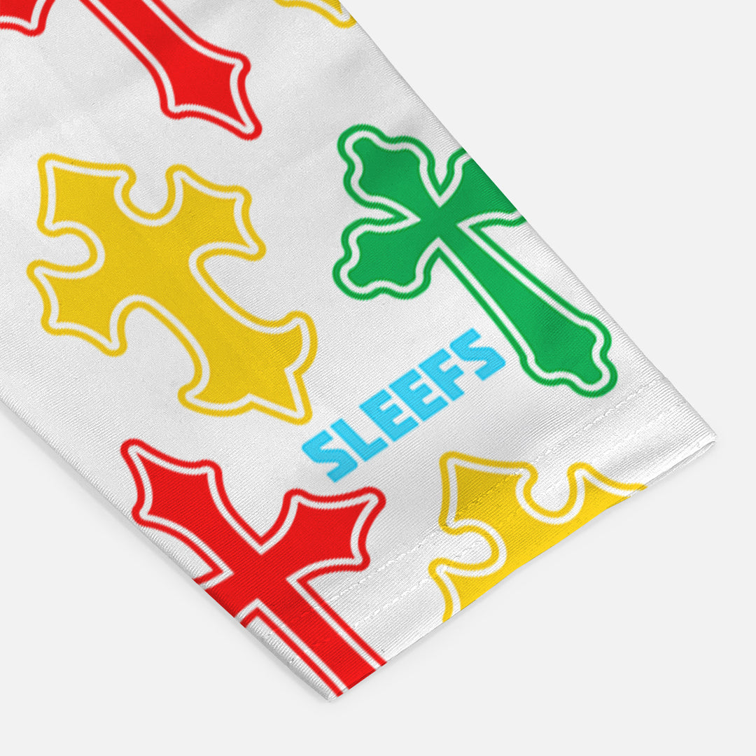 Crosses Chroma Pattern White Arm Sleeve