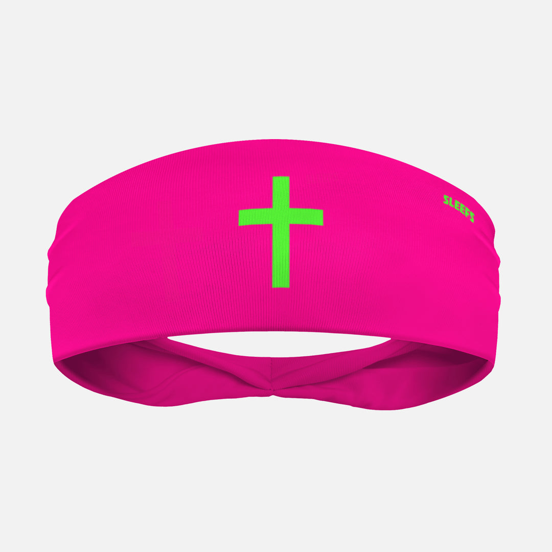 Faith Cross Hyper Pink Headband