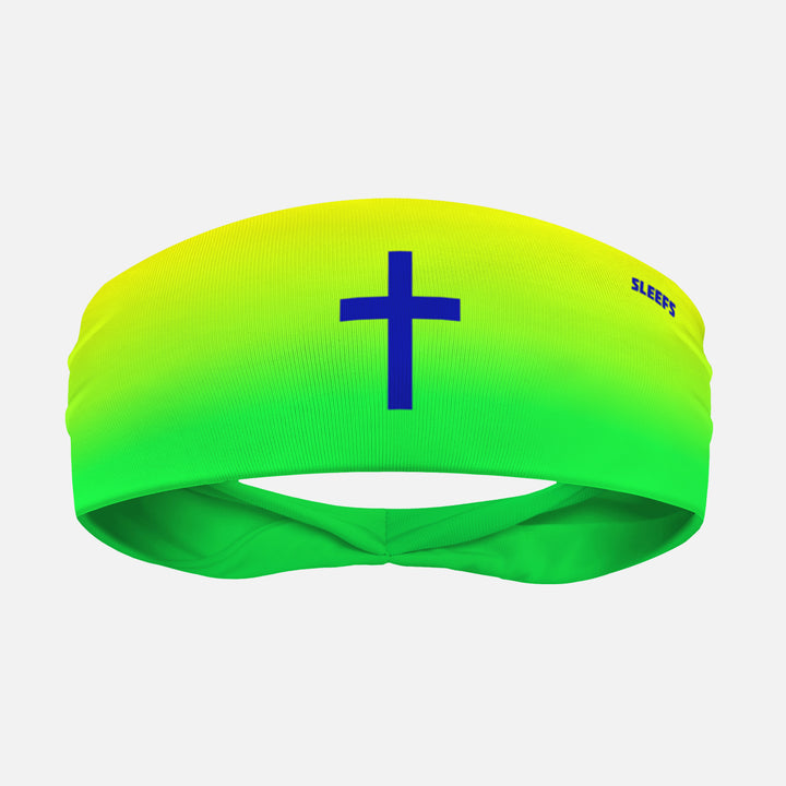 Faith Cross Neon Green Headband